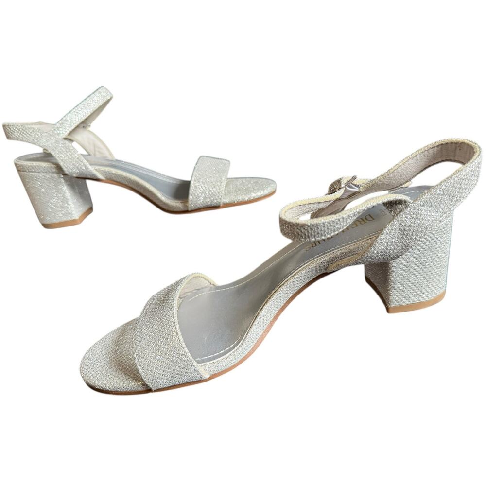 Dream Pairs Women Silver Sparkle 2 1/2 Chunky Heel Shoe sz 7.5 US 38.5 EU 5.5 UK - Picture 10 of 11